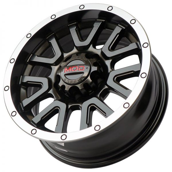 ADVENTURE AND CROSSWIND WHEELS MAGS MAGWHEELS RIMS AWC MOD RANCHO MACHINE LIP BLACK FACE 14X6 5X114.3 (3)