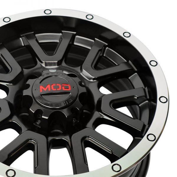 ADVENTURE AND CROSSWIND WHEELS MAGS MAGWHEELS RIMS AWC MOD RANCHO MACHINE LIP BLACK FACE 14X6 5X114.3 (4)