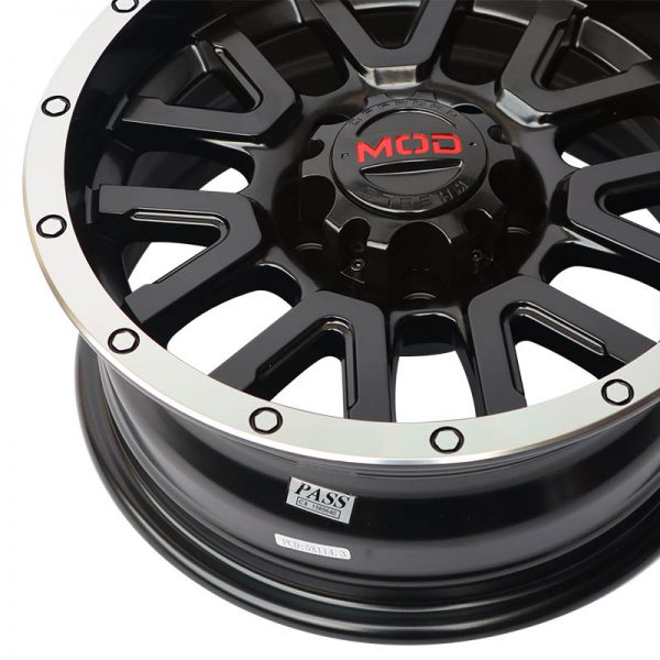 ADVENTURE AND CROSSWIND WHEELS MAGS MAGWHEELS RIMS AWC MOD RANCHO MACHINE LIP BLACK FACE 14X6 5X114.3 (5)