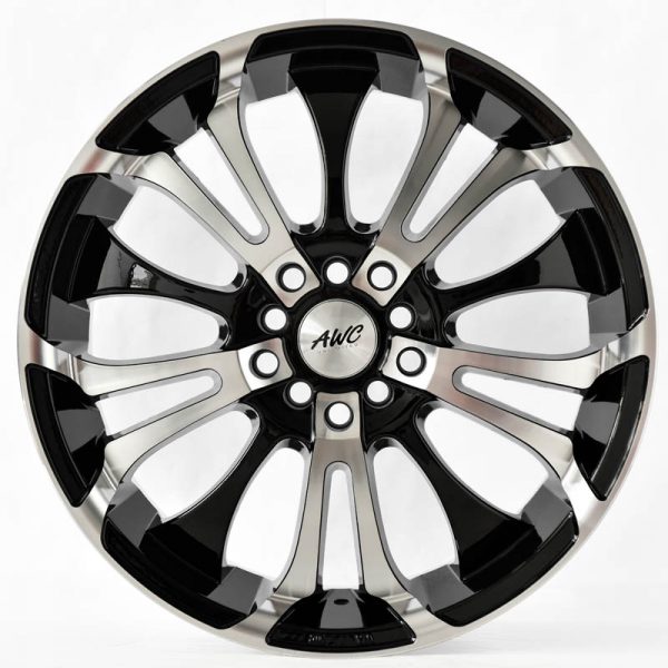 AUV Wheels Mags Magwheels Rims AWC MOD MASS EFFECT MACHINE LIP MACHINE FACE BLACK BASE 17×7 5×100 5×114.3 (2)