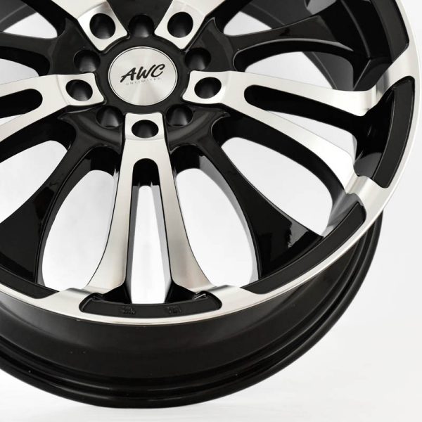 AUV Wheels Mags Magwheels Rims AWC MOD MASS EFFECT MACHINE LIP MACHINE FACE BLACK BASE 17×7 5×100 5×114.3 (5)