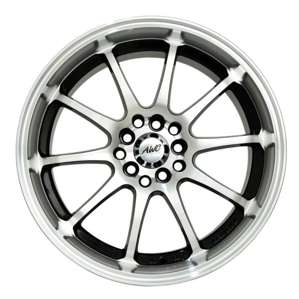 AUV Wheels Mags Magwheels Rims AWC MOD PRETENDER MACHINE LIP MACHINE FACE BLACK BASE 17×7.5 5×100 5×114.3 (2)