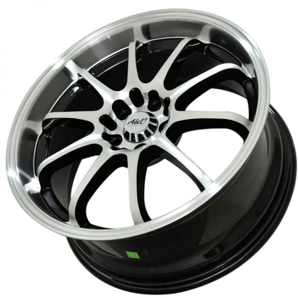 AUV Wheels Mags Magwheels Rims AWC MOD PRETENDER MACHINE LIP MACHINE FACE BLACK BASE 17×7.5 5×100 5×114.3 (3)