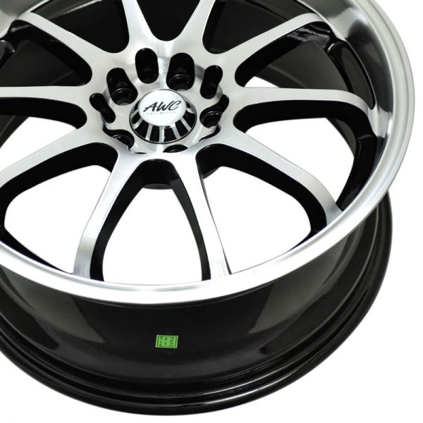 AUV Wheels Mags Magwheels Rims AWC MOD PRETENDER MACHINE LIP MACHINE FACE BLACK BASE 17×7.5 5×100 5×114.3 (5)