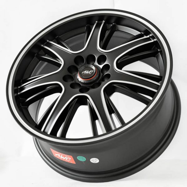 AUV Wheels Mags Magwheels Rims AWC MOD REASON MACHINE LIP MACHINE FACE BLACK BASE 17×7.5 5×100 5×114.3 (3)