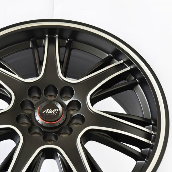 AUV Wheels Mags Magwheels Rims AWC MOD REASON MACHINE LIP MACHINE FACE BLACK BASE 17×7.5 5×100 5×114.3 (4)