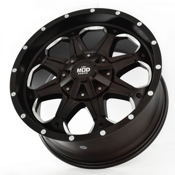 Frontier Navara Pathfinder Terra Wheels Mags Magwheels Rims AWC MOD BATTALION BLACK LIP BLACK FACE BLACK BASE SILVER MILLED SPOKE 18×8.5 6×114.3 (3)