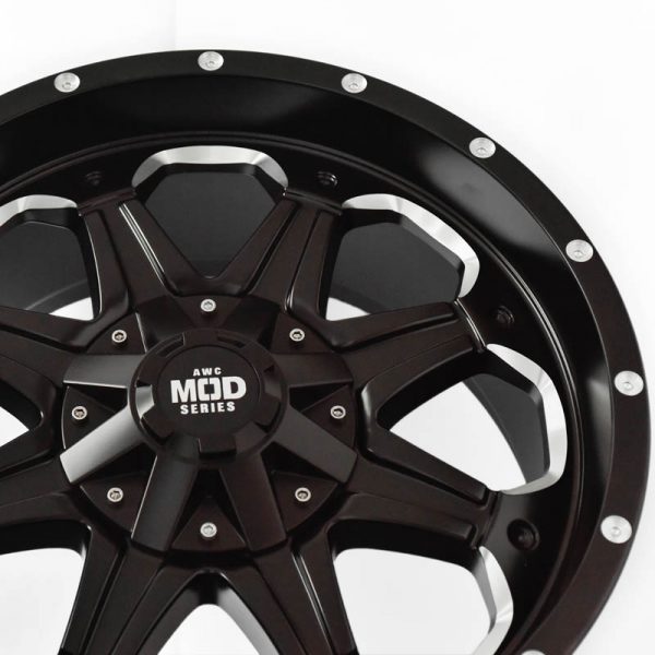 Frontier Navara Pathfinder Terra Wheels Mags Magwheels Rims AWC MOD BATTALION BLACK LIP BLACK FACE BLACK BASE SILVER MILLED SPOKE 18×8.5 6×114.3 (4)