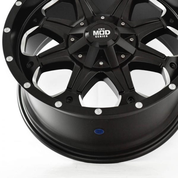 Frontier Navara Pathfinder Terra Wheels Mags Magwheels Rims AWC MOD BATTALION BLACK LIP BLACK FACE BLACK BASE SILVER MILLED SPOKE 18×8.5 6×114.3 (5)