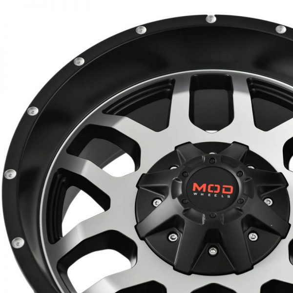 Frontier Navara Pathfinder Terra Wheels Mags Magwheels Rims AWC MOD KANYON BLACK LIP MACHINE FACE BLACK BASE 20×10 6×114.3 (4)