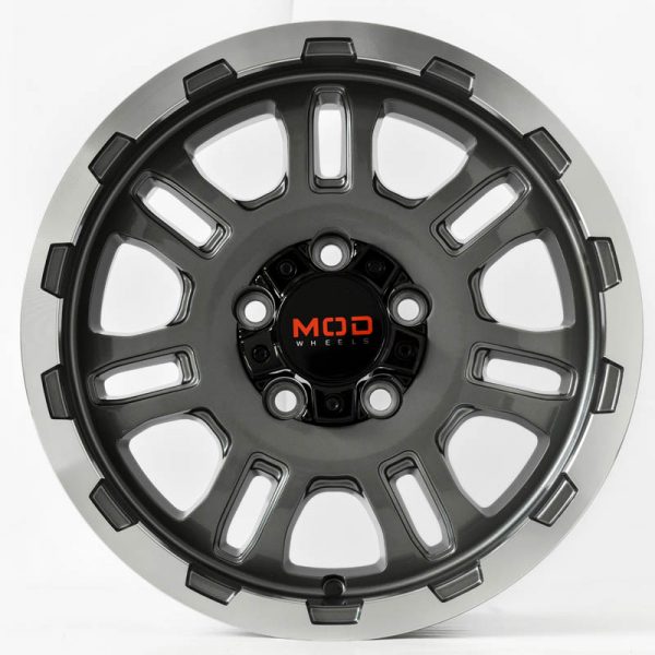 Innova Wheels Mags Magwheels Rims AWC MOD ROCKWELL MACHINE LIP GUN METAL FACE BLACK BASE 15×7 5×114.3 (2)