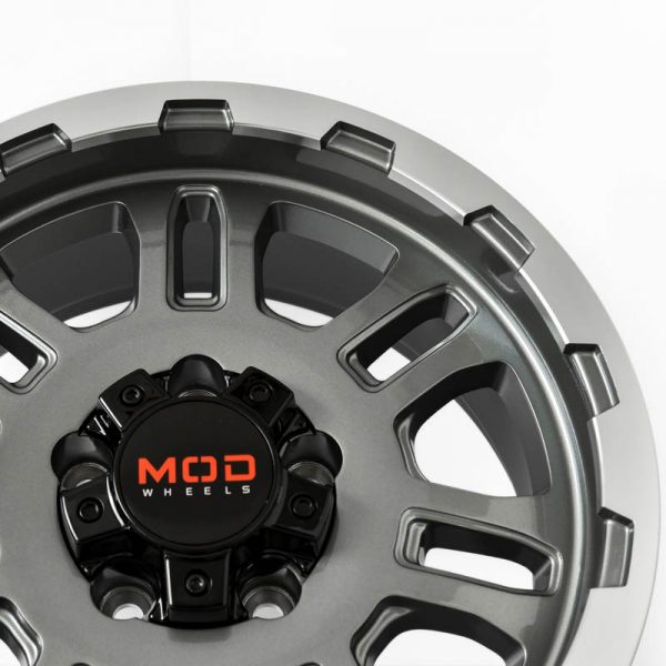 Innova Wheels Mags Magwheels Rims AWC MOD ROCKWELL MACHINE LIP GUN METAL FACE BLACK BASE 15×7 5×114.3 (4)