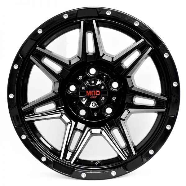 Innova Wheels Mags Magwheels Rims AWC MOD ROOKIE BLACK LIP MACHINE FACE BLACK BASE 15×7 5×114.3 (2)