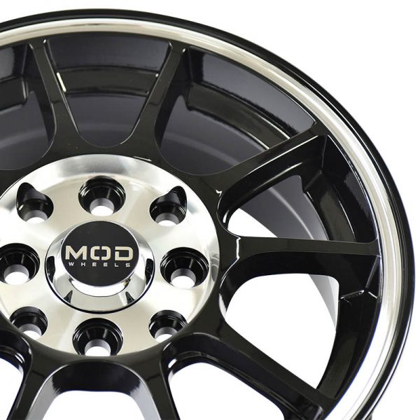 Multicab and Eon Wheels Mags Magwheels Rims AWC MOD FLASH 529 MACHINE LIP BLACK FACE MACHINE PCD BLACK BASE 13X5.5 4X100 4X114.3 (4)