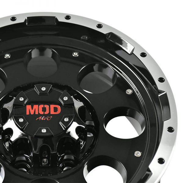 Old Pickup Truck Wheels Mags Magwheels Rims AWC MOD MUSCLE 870 MACHINE LIP BLACK FACE BLACK BASE 14X6 6X139.7 (4)