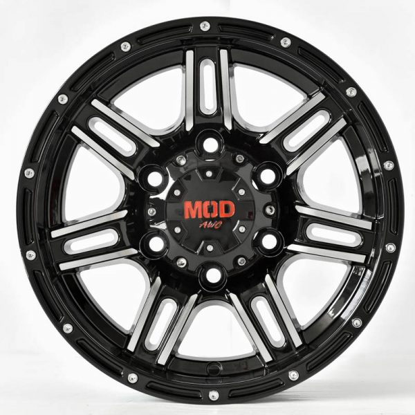 Old Pickup Truck Wheels Mags Magwheels Rims AWC MOD TOP GUN BLACK LIP MACHINE FACE BLACK BASE 14×6 6×139.7 (2)