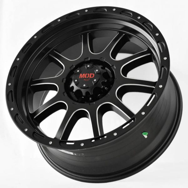 Pickup Truck SUV Wheels Mags Magwheels Rims AWC MOD ACADEMY BLACK LIP BLACK FACE BLACK BASE SILVER MILLED SPOKE 20×9 6×139.7 (3)