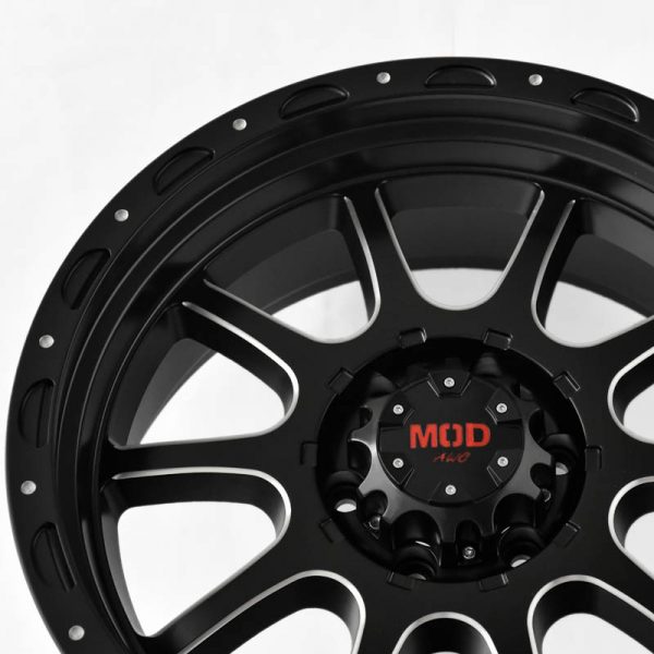 Pickup Truck SUV Wheels Mags Magwheels Rims AWC MOD ACADEMY BLACK LIP BLACK FACE BLACK BASE SILVER MILLED SPOKE 20×9 6×139.7 (4)