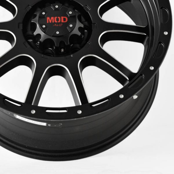 Pickup Truck SUV Wheels Mags Magwheels Rims AWC MOD ACADEMY BLACK LIP BLACK FACE BLACK BASE SILVER MILLED SPOKE 20×9 6×139.7 (5)