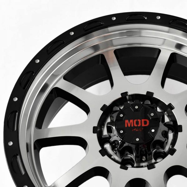 Pickup Truck SUV Wheels Mags Magwheels Rims AWC MOD ACADEMY BLACK LIP MACHINE FACE BLACK BASE 20×9 6×139.7 (4)