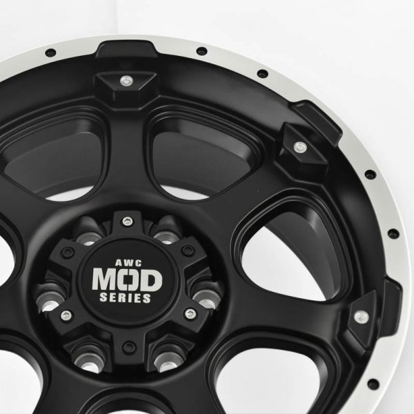 Pickup Truck SUV Wheels Mags Magwheels Rims AWC MOD BANKER MACHINE LIP BLACK FACE BLACK BASE 17×8.5 6×139.7 (4)