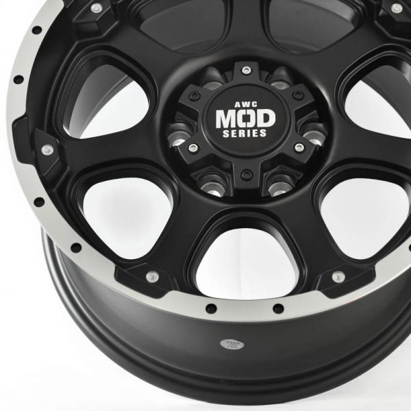 Pickup Truck SUV Wheels Mags Magwheels Rims AWC MOD BANKER MACHINE LIP BLACK FACE BLACK BASE 17×8.5 6×139.7 (5)