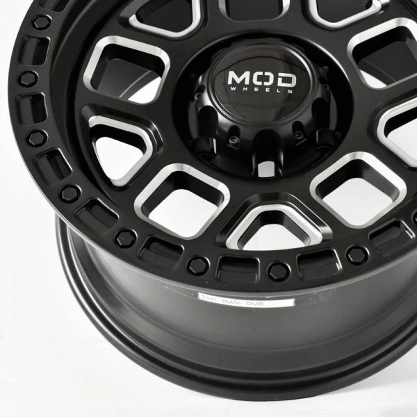 Pickup Truck SUV Wheels Mags Magwheels Rims AWC MOD BLACK CAGE BLACK LIP BLACK FACE BLACK BASE SILVER MILLED SPOKE 17×9 6×139.7 (5)
