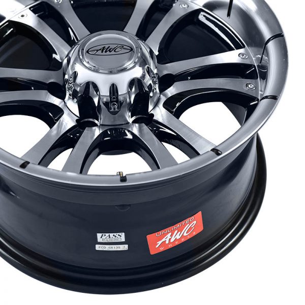 Pickup Truck SUV Wheels Mags Magwheels Rims AWC MOD BOMBER 268 MACHINE LIP MACHINE FACE BLACK BASE 16X8 6X139.7 (5)