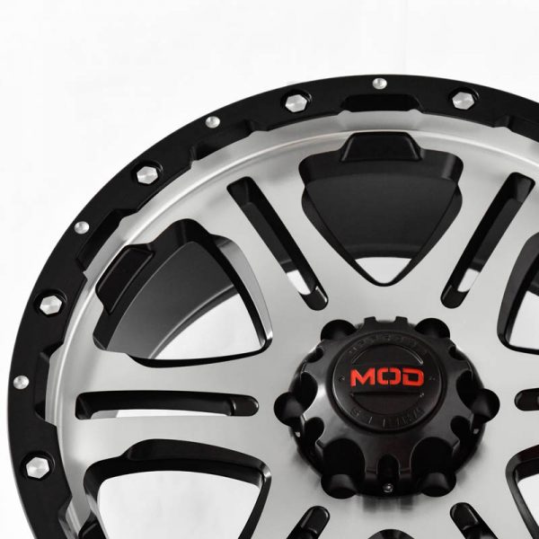 Pickup Truck SUV Wheels Mags Magwheels Rims AWC MOD BOUNCER BLACK LIP MACHINE FACE BLACK BASE 20×9 6×139.7 (4)