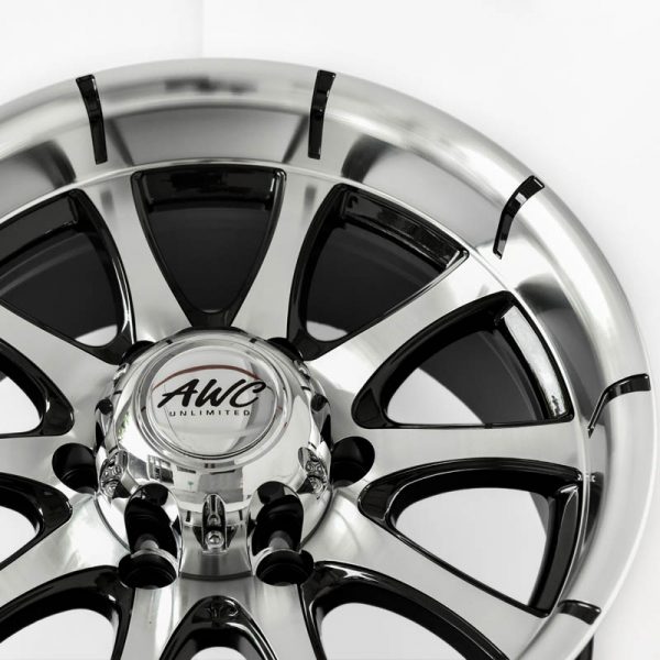 Pickup Truck SUV Wheels Mags Magwheels Rims AWC MOD BURNER MACHINE LIP MACHINE FACE BLACK BASE 15×8 6×139.7 (4)