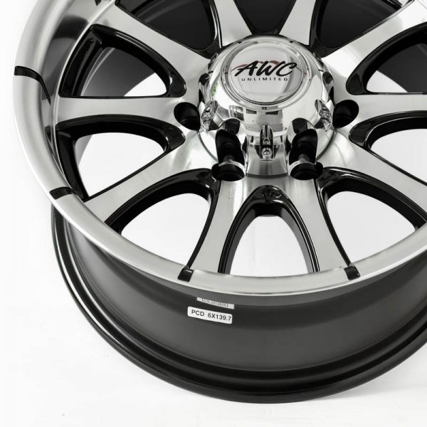 Pickup Truck SUV Wheels Mags Magwheels Rims AWC MOD BURNER MACHINE LIP MACHINE FACE BLACK BASE 15×8 6×139.7 (5)