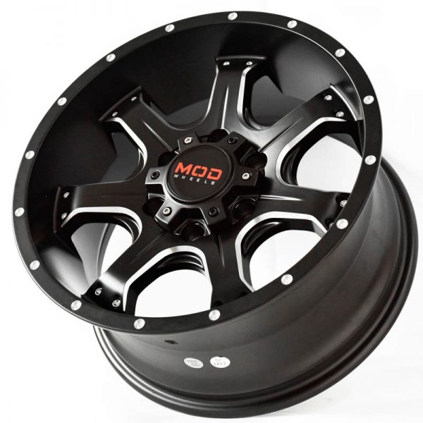 Pickup Truck SUV Wheels Mags Magwheels Rims AWC MOD EPISODE BLACK LIP BLACK FACE BLACK BASE SILVER MILLED SPOKE 17×8.5 6×139.7 (3)