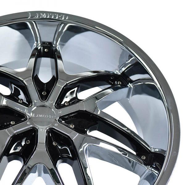 Pickup Truck SUV Wheels Mags Magwheels Rims AWC MOD LIMITED 978 CHROME WITH BLACK STRIPS 22X8.5 6X139.7 (4)
