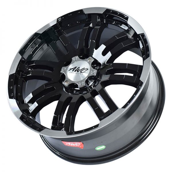 Pickup Truck SUV Wheels Mags Magwheels Rims AWC MOD OCTANE 375 MACHINE LIP BLACK FACE BLACK BASE 20X9 6X139.7 (3)