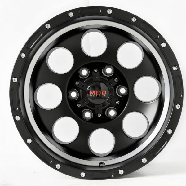 Pickup Truck SUV Wheels Mags Magwheels Rims AWC MOD OCTO MACHINE INNER LIP BLACK FACE BLACK BASE 15×10 6×139.7 (2)