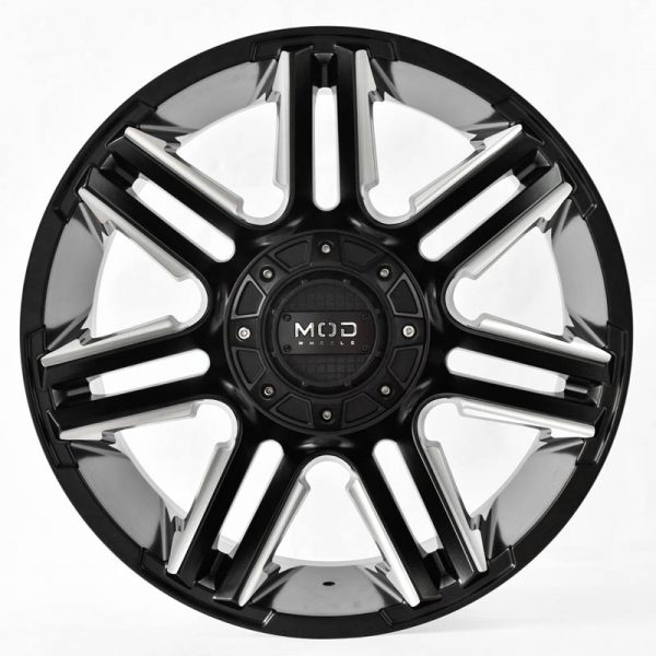 Pickup Truck SUV Wheels Mags Magwheels Rims AWC MOD PANTHER BLACK LIP BLACK FACE BLACK BASE HYPER SILVER SPOKE 20×10 6×139.7 (2)