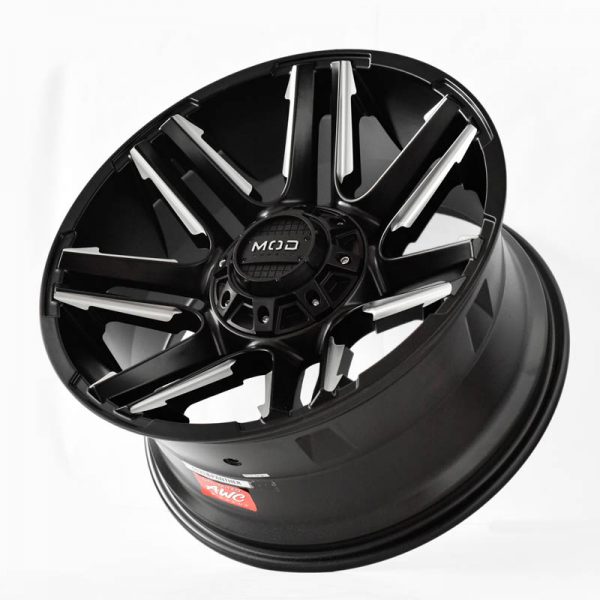 Pickup Truck SUV Wheels Mags Magwheels Rims AWC MOD PANTHER BLACK LIP BLACK FACE BLACK BASE HYPER SILVER SPOKE 20×10 6×139.7 (3)