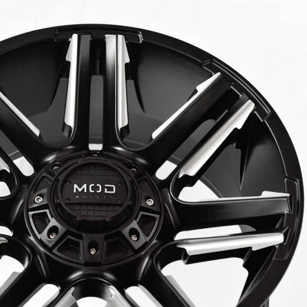Pickup Truck SUV Wheels Mags Magwheels Rims AWC MOD PANTHER BLACK LIP BLACK FACE BLACK BASE HYPER SILVER SPOKE 20×10 6×139.7 (4)