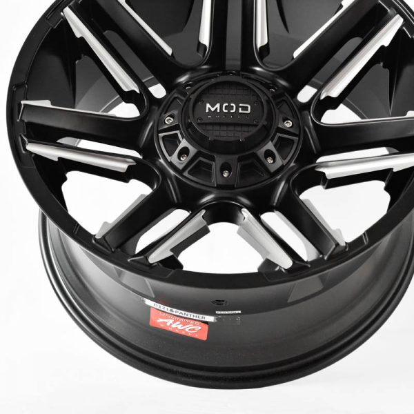 Pickup Truck SUV Wheels Mags Magwheels Rims AWC MOD PANTHER BLACK LIP BLACK FACE BLACK BASE HYPER SILVER SPOKE 20×10 6×139.7 (5)