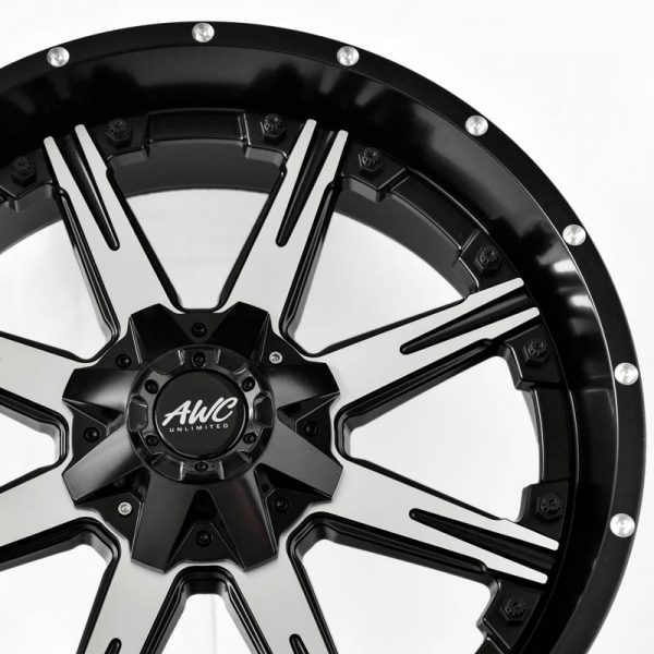 Pickup Truck SUV Wheels Mags Magwheels Rims AWC MOD RES-Q BLACK LIP MACHINE FACE BLACK BASE 22×9 6×139.7 (4)