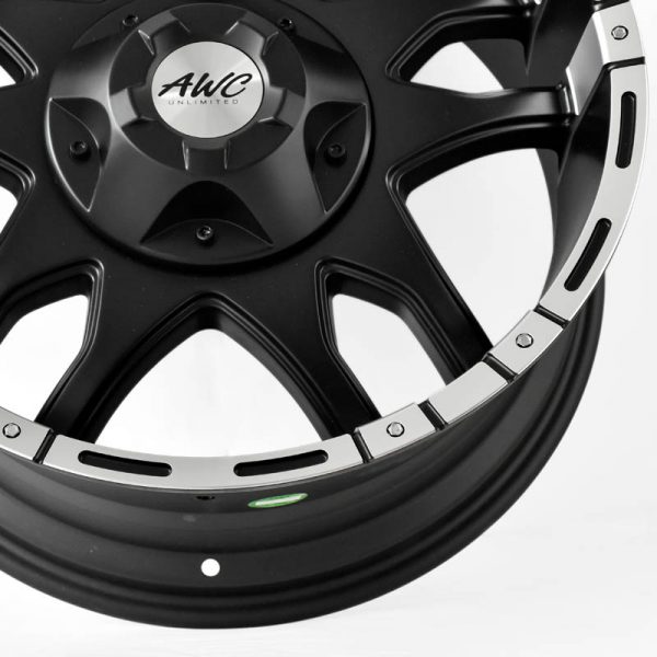 Pickup Truck SUV Wheels Mags Magwheels Rims AWC MOD REVOLVER MACHINE LIP BLACK FACE BLACK BASE 20×9 6×139.7 (5)