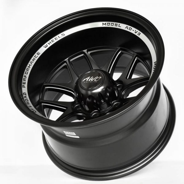 Pickup Truck SUV Wheels Mags Magwheels Rims AWC MOD RUGGED MACHINE LIP BLACK FACE BLACK BASE 16×10 6×139.7 (3)