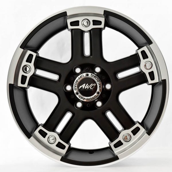 Pickup Truck SUV Wheels Mags Magwheels Rims AWC MOD SESSION 5 MACHINE LIP BLACK FACE BLACK BASE 20×9 6×139.7 (2)
