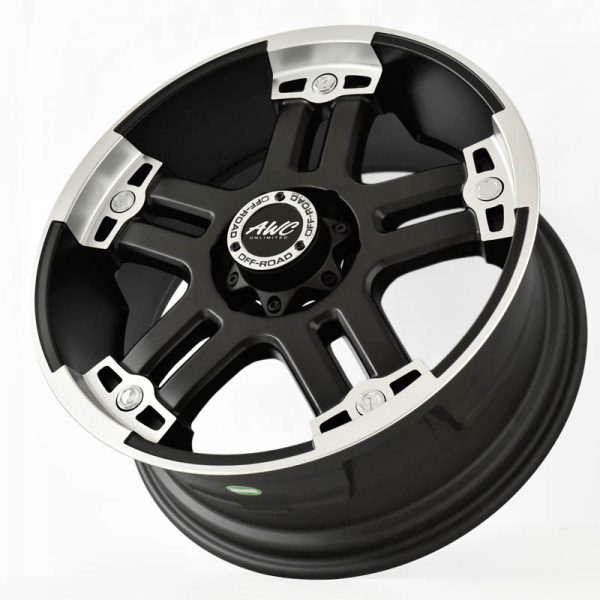 Pickup Truck SUV Wheels Mags Magwheels Rims AWC MOD SESSION 5 MACHINE LIP BLACK FACE BLACK BASE 20×9 6×139.7 (3)