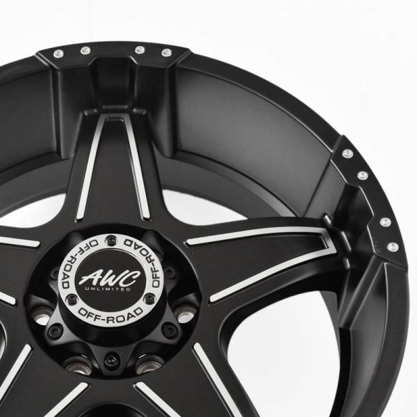 Pickup Truck SUV Wheels Mags Magwheels Rims AWC MOD VERSION MACHINE LIP MACHINE FACE BLACK BASE 20×9 6×139.7 (4)