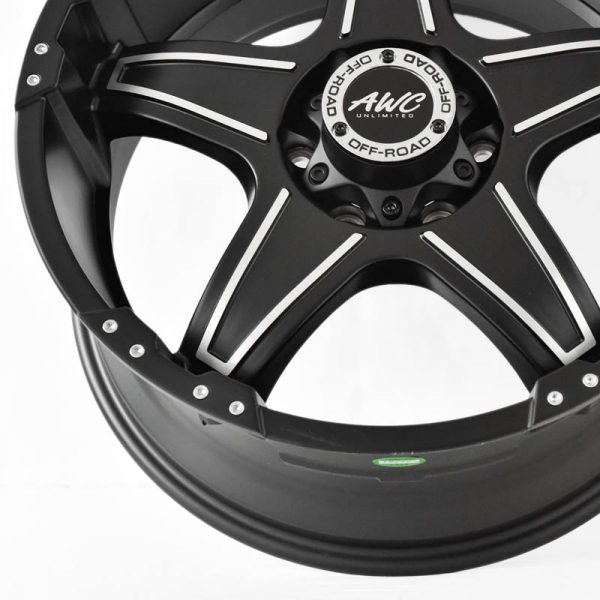 Pickup Truck SUV Wheels Mags Magwheels Rims AWC MOD VERSION MACHINE LIP MACHINE FACE BLACK BASE 20×9 6×139.7 (5)