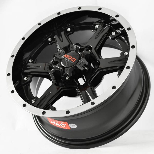 Pickup Truck Van SUV Wheels Mags Magwheels Rims AWC MOD ASIA MACHINE LIP BLACK FACE BLACK BASE 15×7 6×139.7 (3)