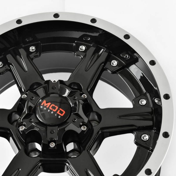 Pickup Truck Van SUV Wheels Mags Magwheels Rims AWC MOD ASIA MACHINE LIP BLACK FACE BLACK BASE 15×7 6×139.7 (4)