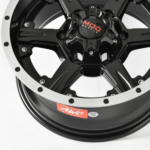 Pickup Truck Van SUV Wheels Mags Magwheels Rims AWC MOD ASIA MACHINE LIP BLACK FACE BLACK BASE 15×7 6×139.7 (5)