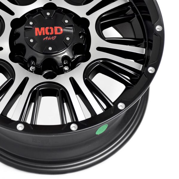 Pickup Truck Van SUV Wheels Mags Magwheels Rims AWC MOD HARBOR BLACK LIP MACHINE FACE BLACK BASE 15×7 6×139.7 (5)